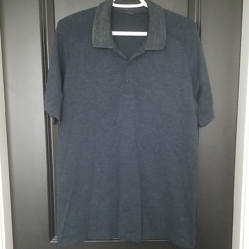Men's Navy And Green Lululemon Polo Shirt
